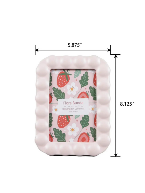 4x6 pink infinity dot ceramic picture frame