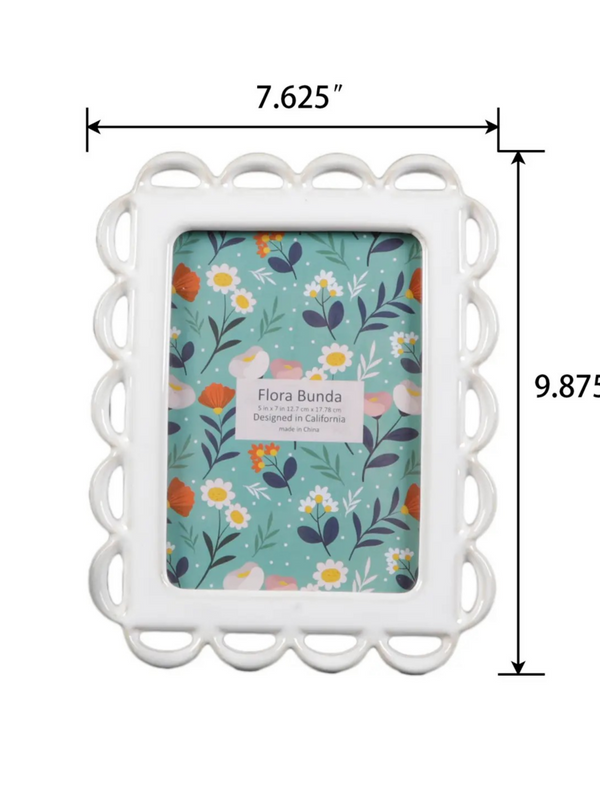 5x7 ivory ceramic picture frame