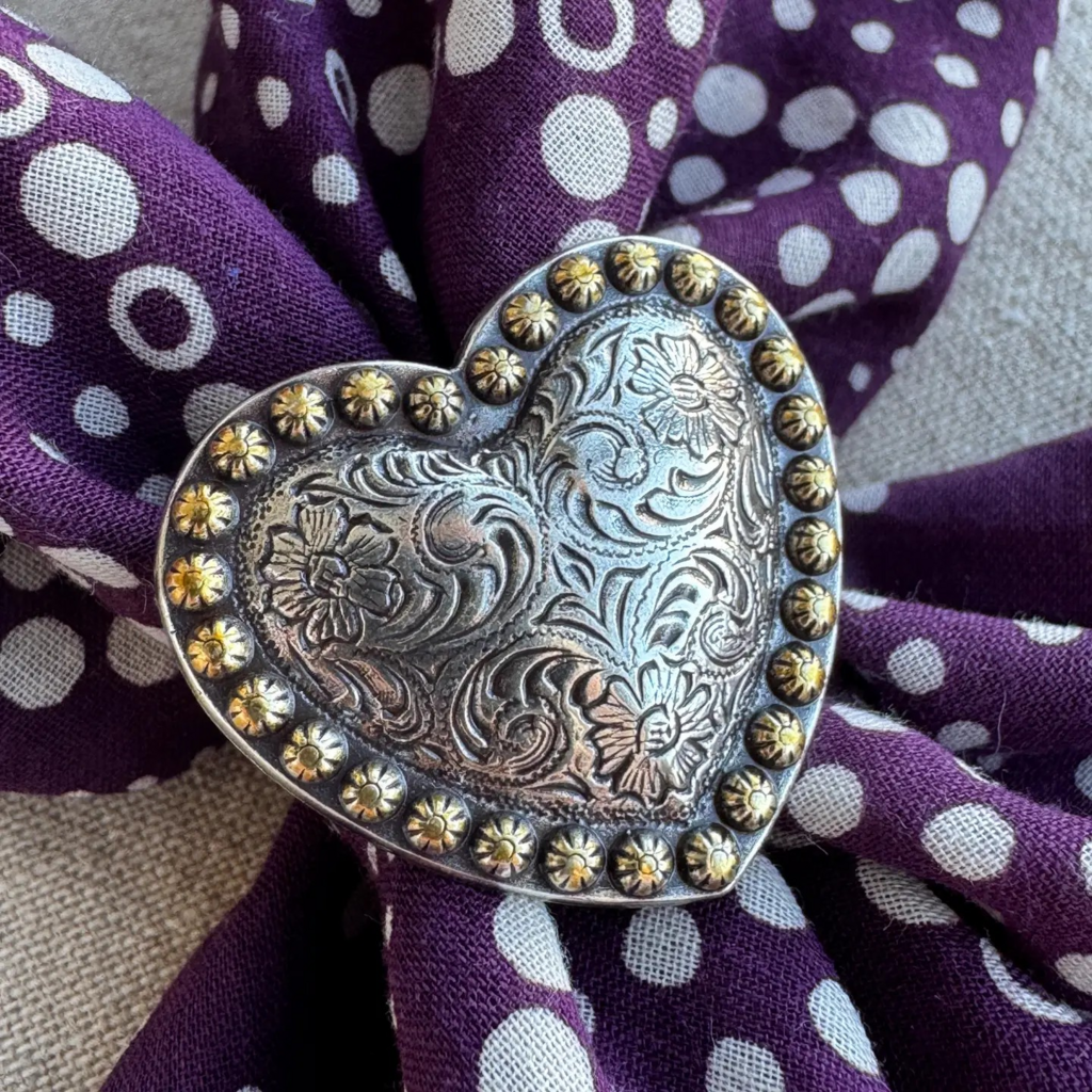 concho scarf slide (vintage heart)