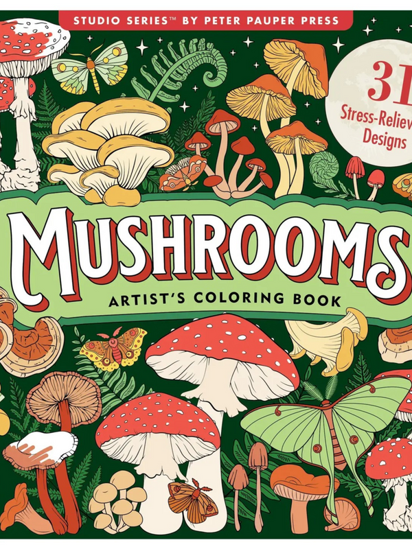 Mushrooms Adult Coloring Book