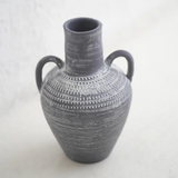 Greek Black Clay Pottery with Handles