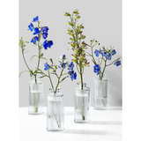 Clear Pleated Glass Bottle Bud Vase