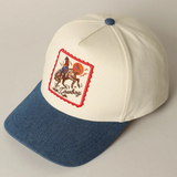 Detailed Cowboy Horse Embroidery Two-Tone Cap
