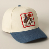 Detailed Cowboy Horse Embroidery Two-Tone Cap