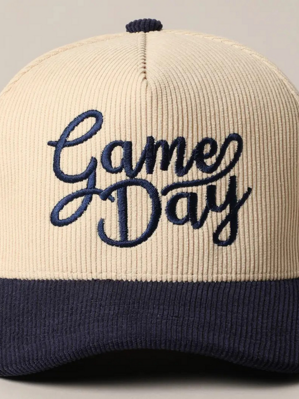 Navy Game Day Corduroy Trucker Baseball Cap