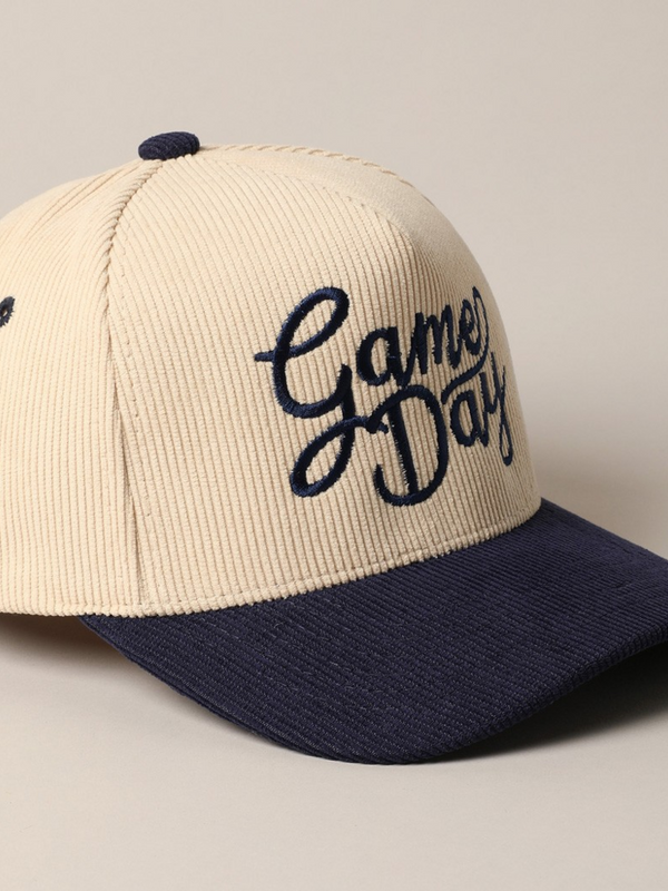 Navy Game Day Corduroy Trucker Baseball Cap