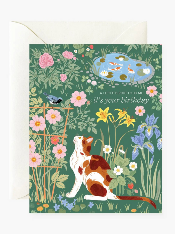 a little birdie told me greeting card