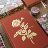 rust floral linen bound journal