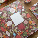 rust floral linen bound journal