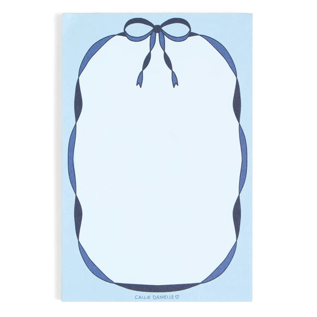 Blue Coquette Bow 4x6 Notepad