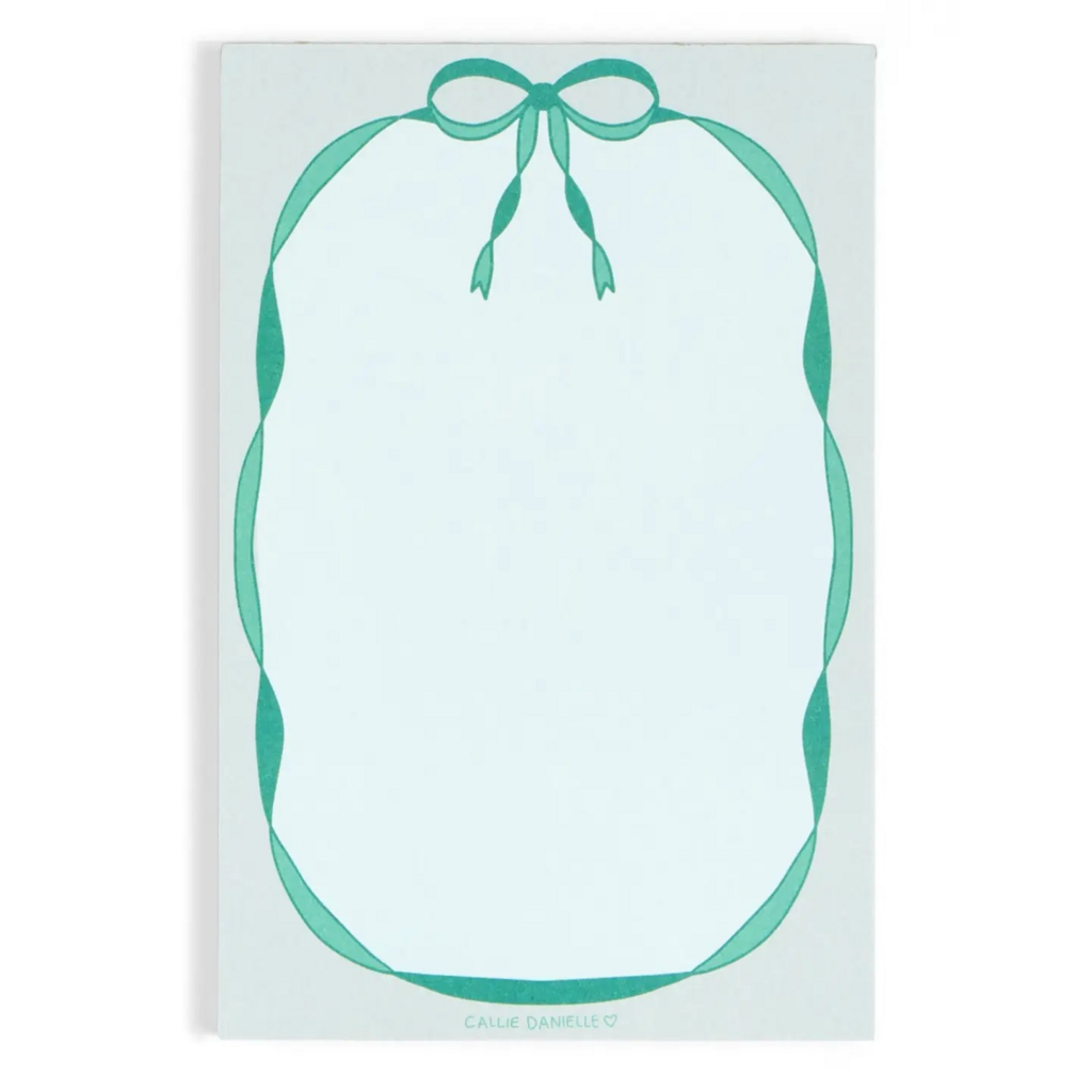 Green Coquette Bow 4x6 Notepad