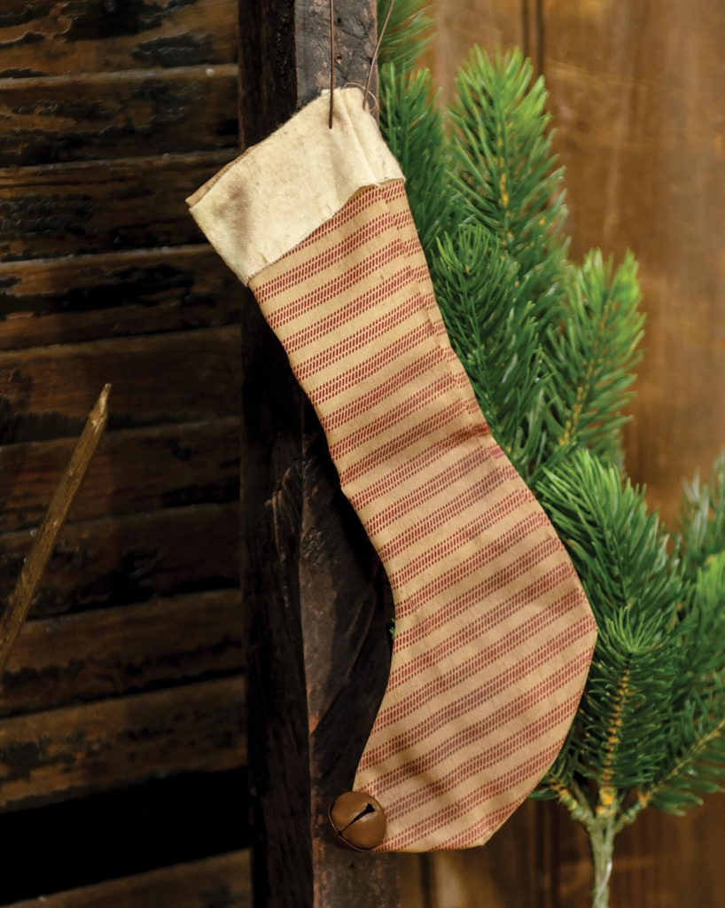 9" gingham stocking ornament