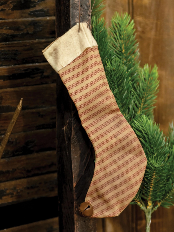 9" gingham stocking ornament