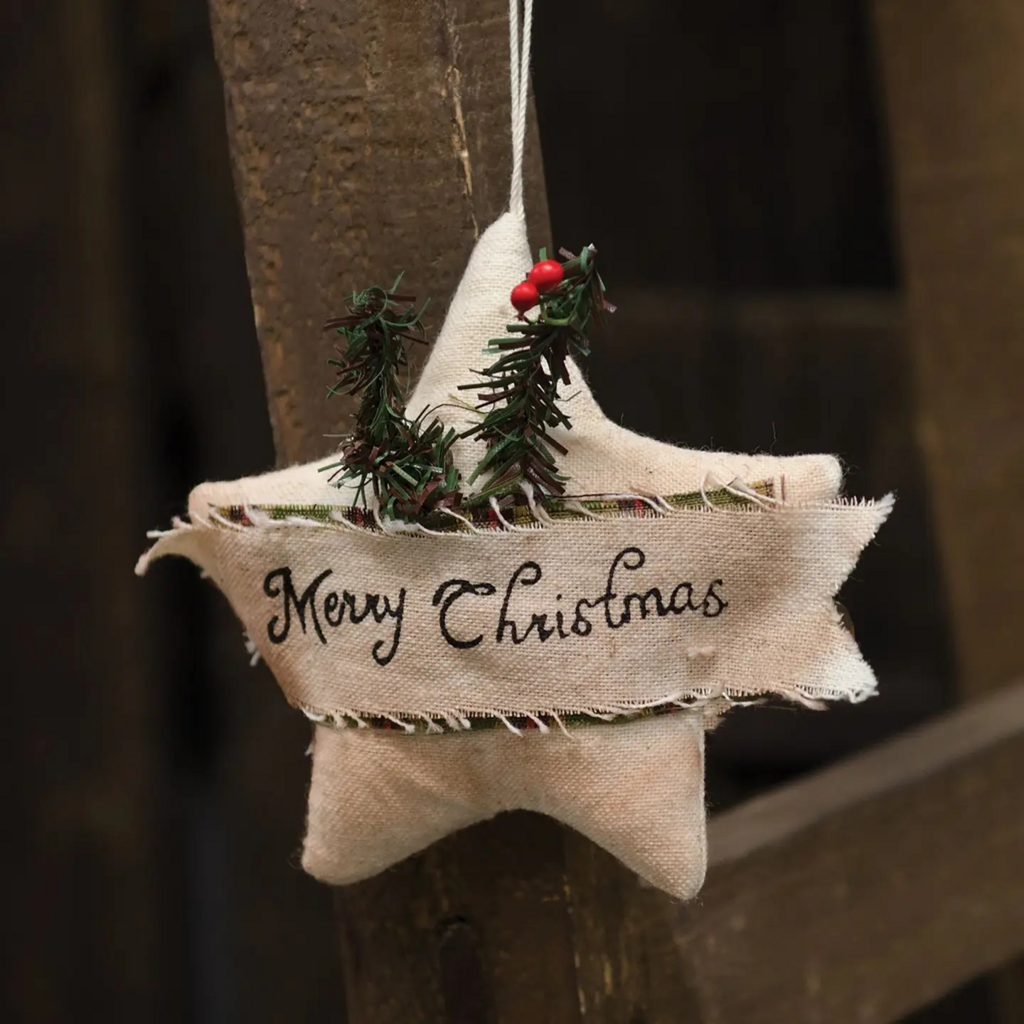 merry christmas star ornament (cloth)