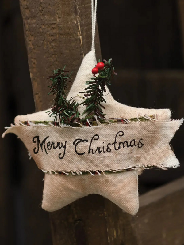 merry christmas star ornament (cloth)