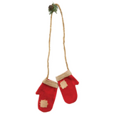 primitive fabric mittens ornament