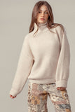 oatmeal western waffle knit sweater