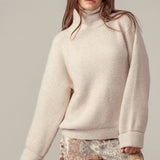 oatmeal western waffle knit sweater