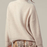 oatmeal western waffle knit sweater