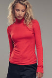 red classic striped long sleeve turtleneck top