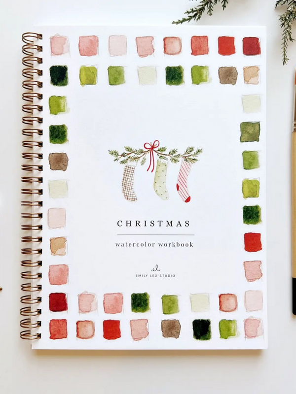 Christmas watercolor workbook