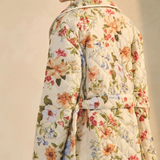 Quilted Floral Coat with Belt