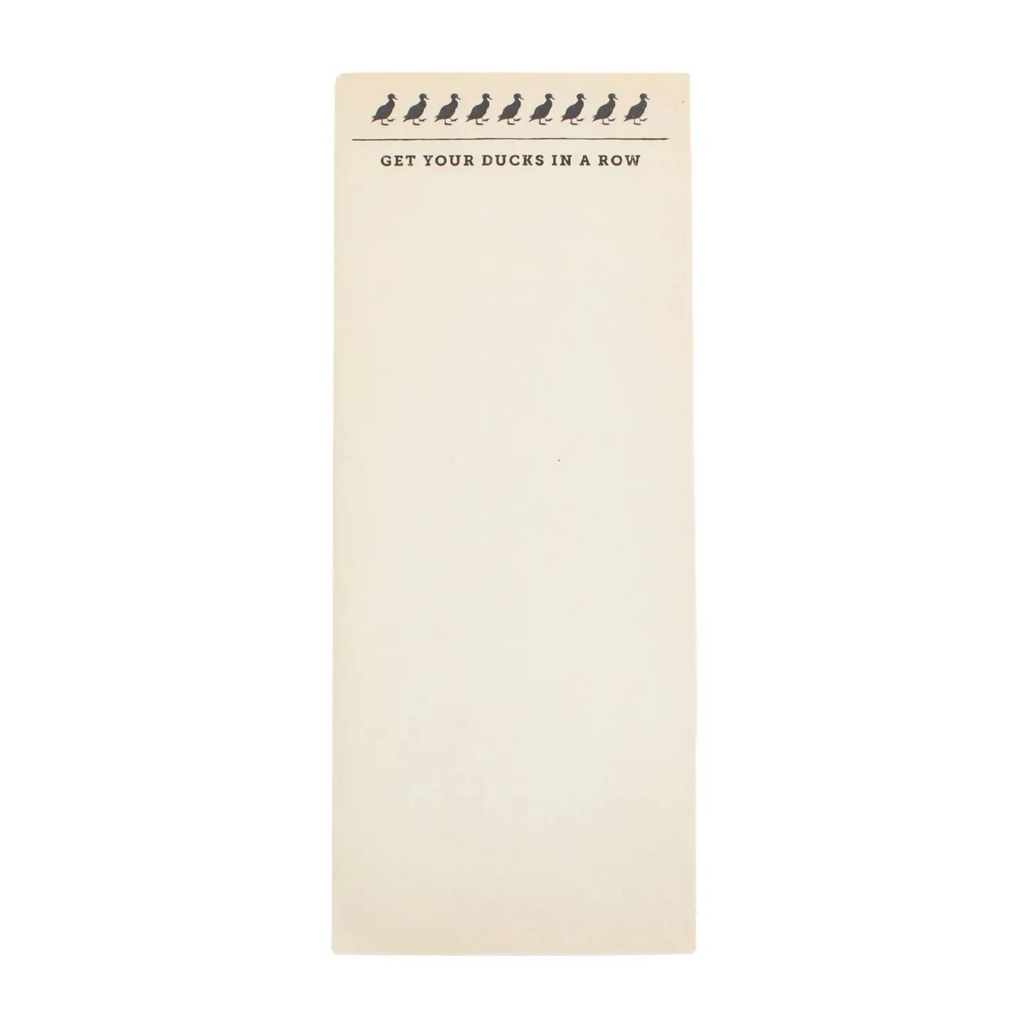 Ducks in A Row Skinny Notepad 4" X 10"
