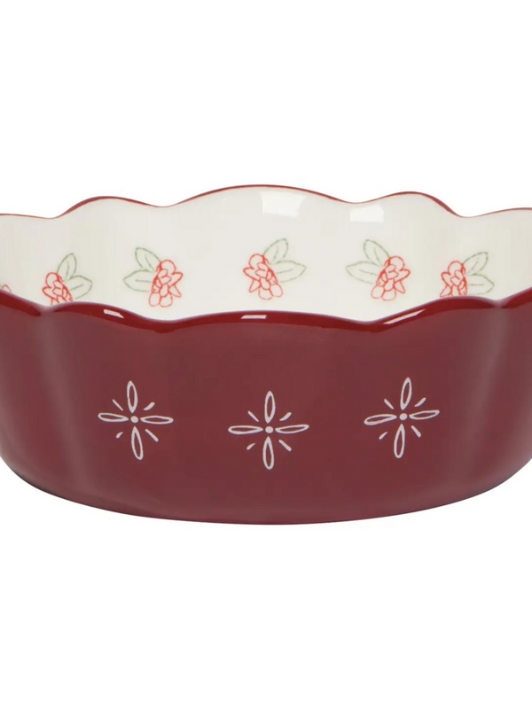 Maroon Floral Bowl