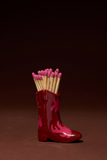 Red & Pink flame Cowboy boot match set