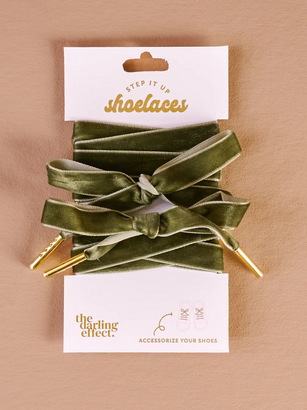 velvet green shoelaces