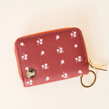 pretty posies cognac zip around wallet