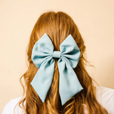 light blue hair bow clip