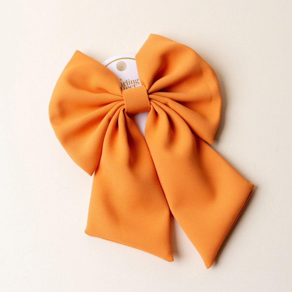orange hair bow clip
