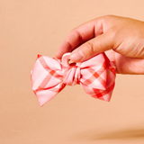 festive plaid mini satin bow clip