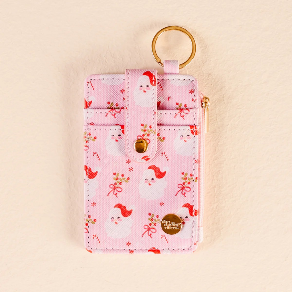 holly jolly santa keychain wallet