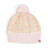 pastel pink knit cupcake winter hat