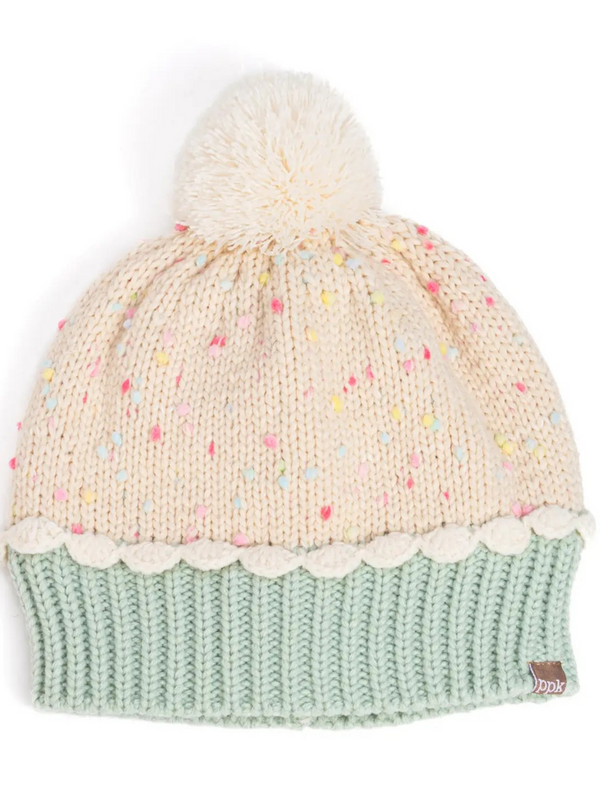 mint green knit cupcake winter hat