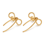 gold bow earrings