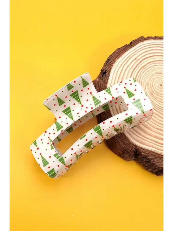 christmas tree pattern hair claw