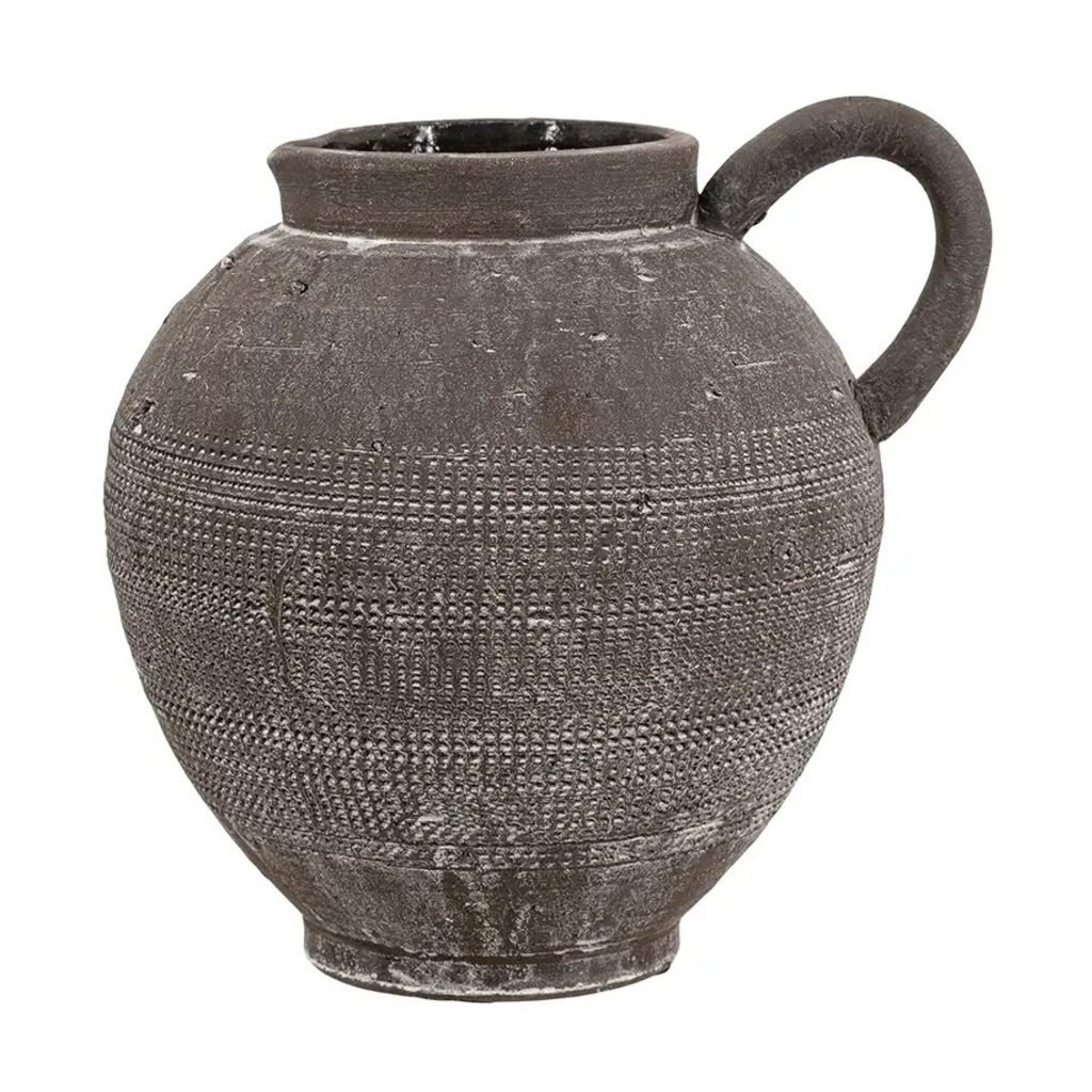 7x7x7" Rustic Textured Ceramic Pitcher