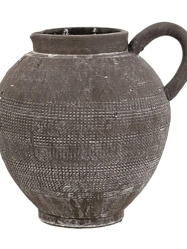 7x7x7" Rustic Textured Ceramic Pitcher