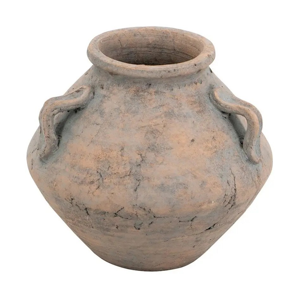 10x9" Tapered Terracotta Vase w/ Decorative Handles