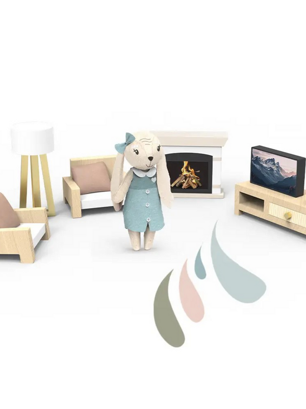 Doll House Living Room Set with 1 character