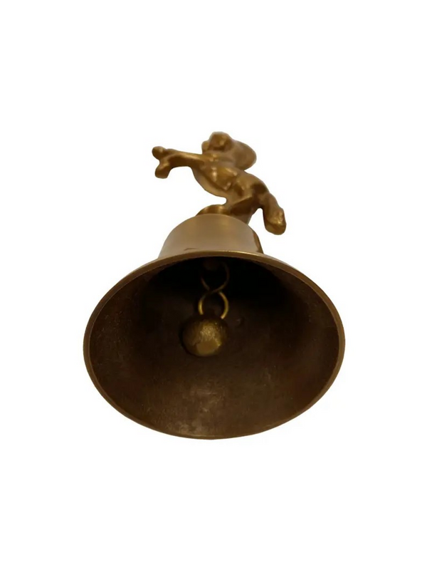 antiqued brass horse bell 5"