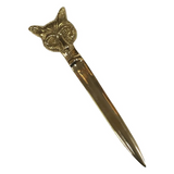 Solid Brass Fox Head Letter Opener, 6-1/4"