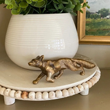 Solid Antiqued Brass Running Fox Tabletop