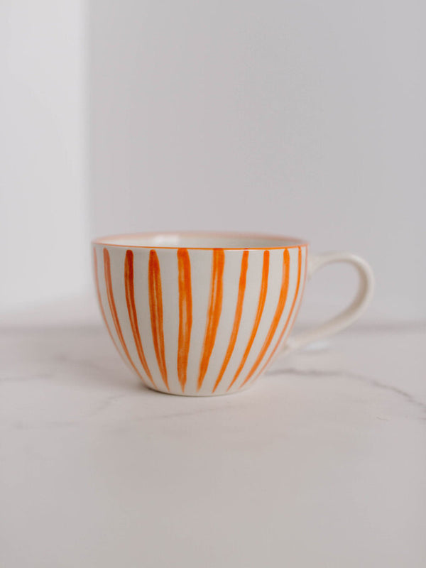 Orange Cabana Stripe Mug