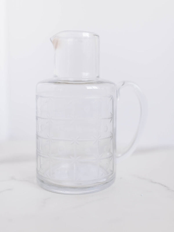 32 oz. Blown Recycled Etched Glass Pitcher
