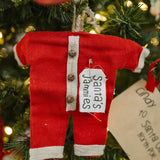 santa's jammies red small hanger ornament