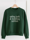 eating junk and watching rubbish kids sweatshirt